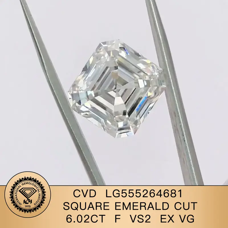 6.02CT Square Emerald Lab Diamond - Professional Customization 4