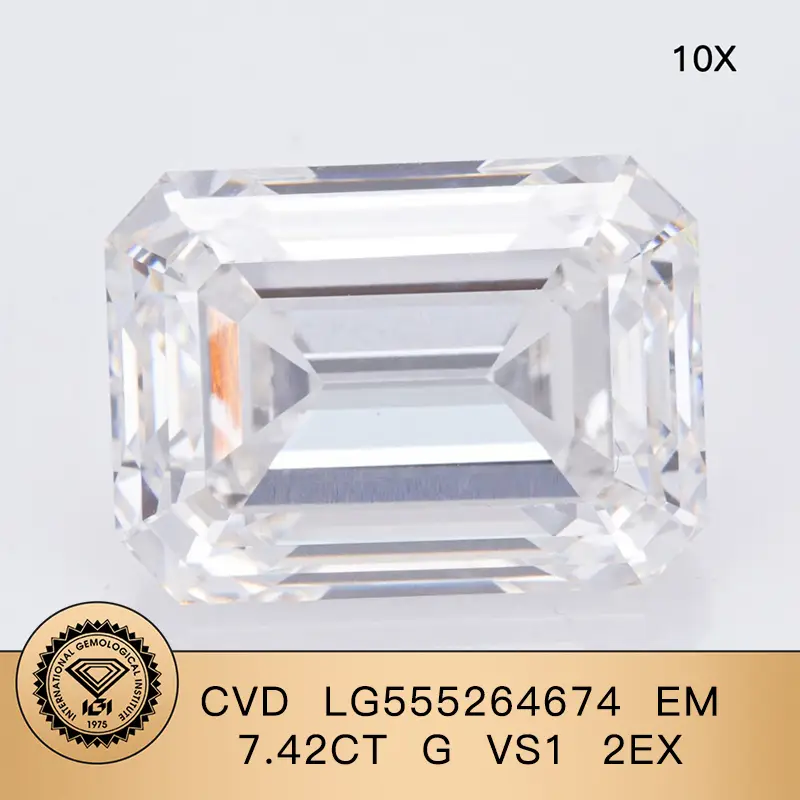 Messi Jewelry Lab Diamond EM7.42CT G VS1 2EX CVD LG555264674 1