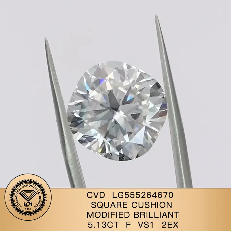 Messi gioielli quadrati cuscino modificato Brilliant5.13ct f vs1 2ex lab diamond lg555264670 1