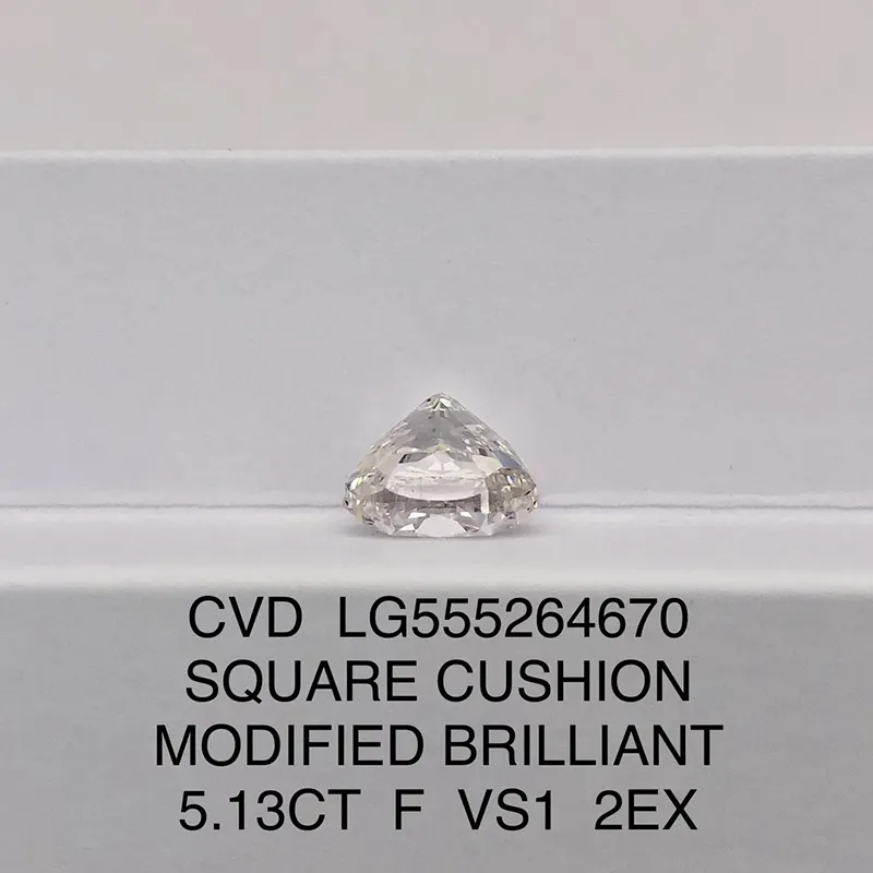 3CT F VS1 Lab Diamond Square Cushion Ring 4