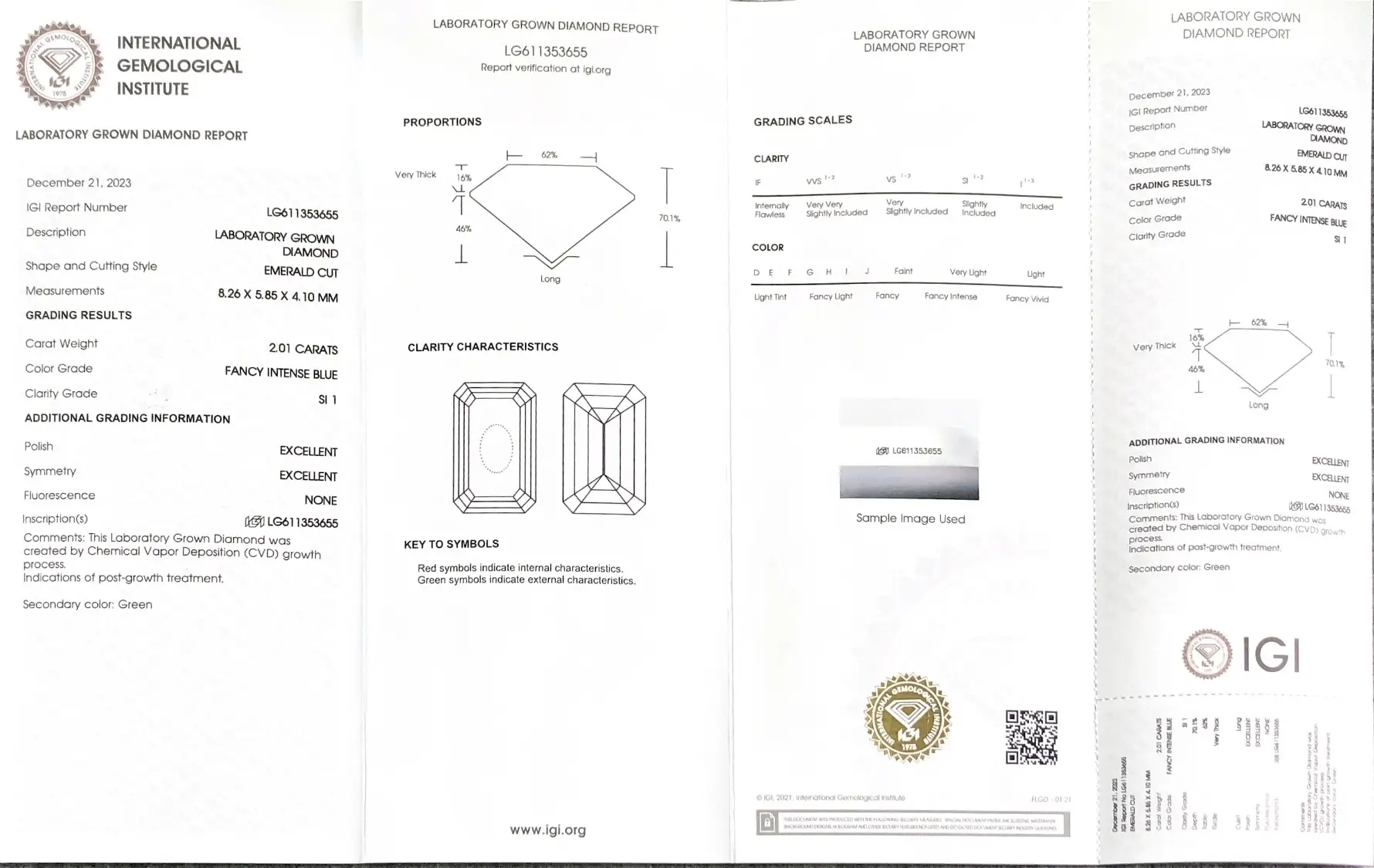 Blue Lab Diamond Collection - IGI Certified, Various Shapes & Sizes 2
