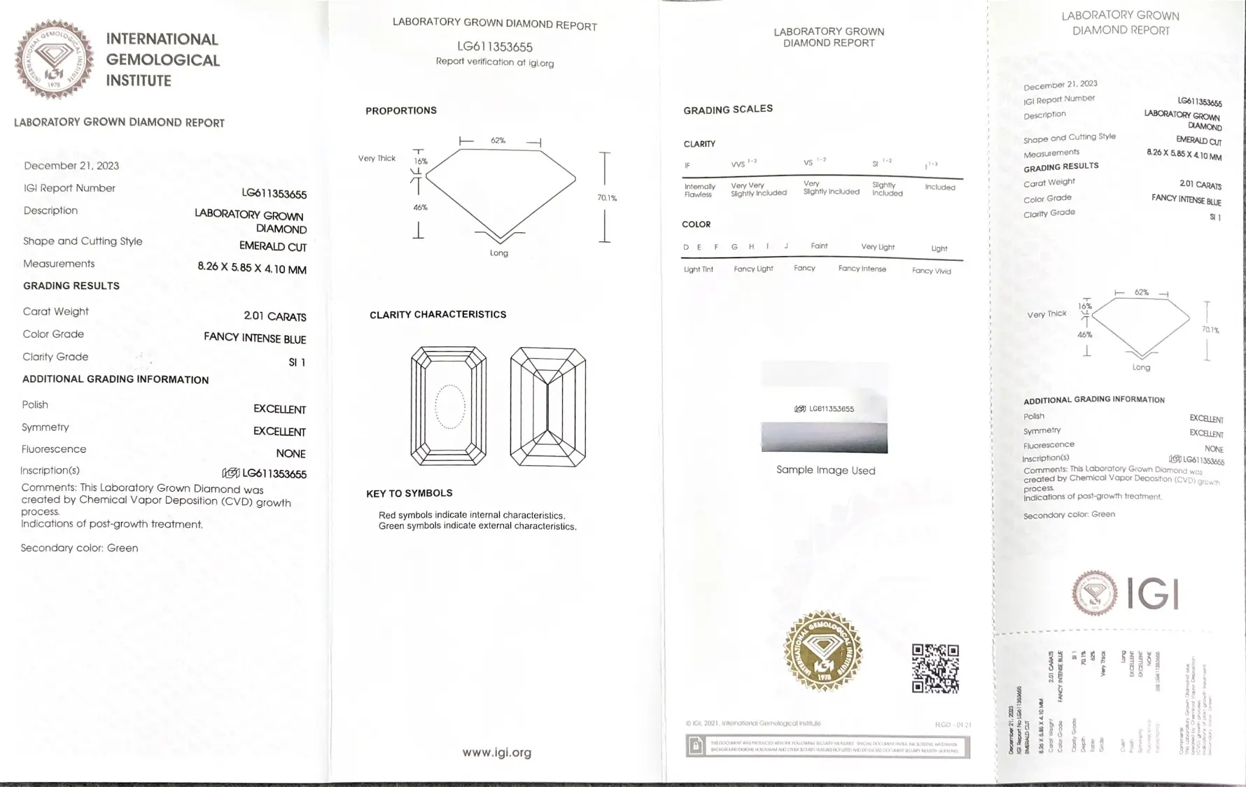Blue Lab Diamond Collection - IGI Certified, Various Shapes & Sizes 2