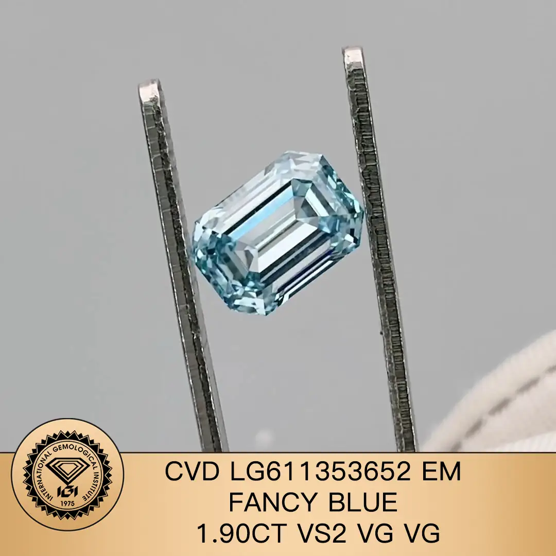 IGI Lab Grown Diamond CVD LG611353652 EMFANCY BLUE 1.90CT VS2 VG VG 1