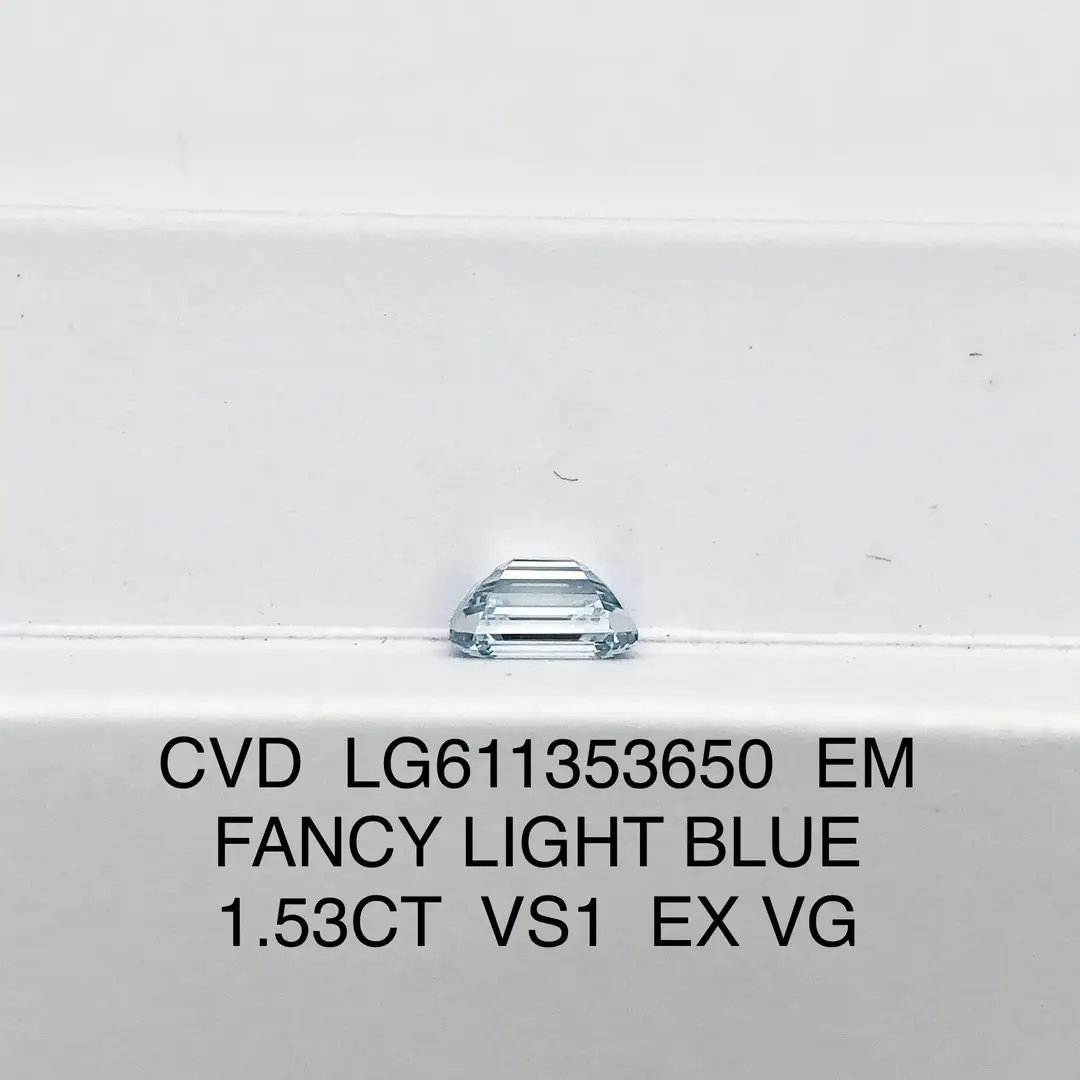 Lab Grown 1.53CT Light Blue Emerald Diamond 5