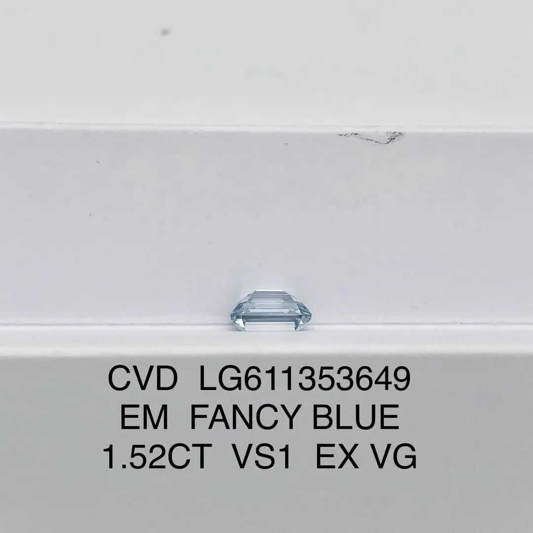 Fancy Blue Emerald CVD 1.52CT Lab Diamond with IGI Certificate 6