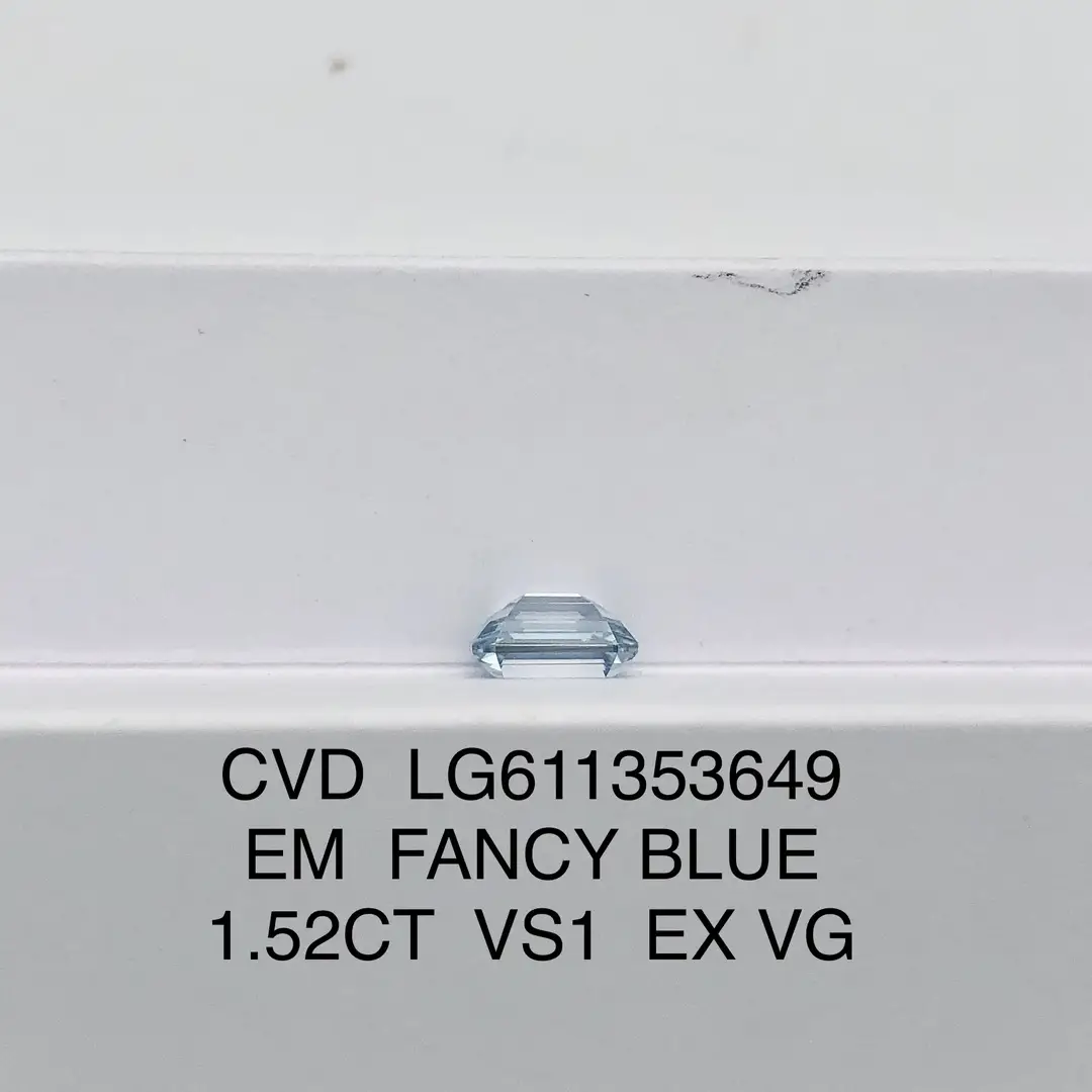 Emerald CVD FANCY BLUE Lab Diamond 1.52CT VS1 - Messi Jewelry 4