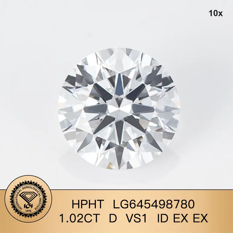 QUALITÀ HPHT 1.02CT D VS1 ID EX EX Diamond sciolto LG645498780 Produttore | Gioielli Messi 1