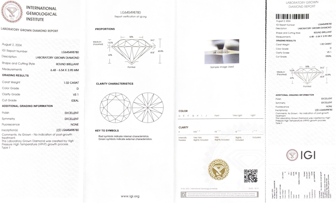 Dekalidad nga HPHT 1.02CT D VS1 ID EX EX Loose Diamond LG645498780 Manufacturer | Messi Alahas 8