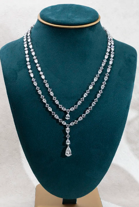 Customized Lab Diamond 18K Gold Jewelry Set 