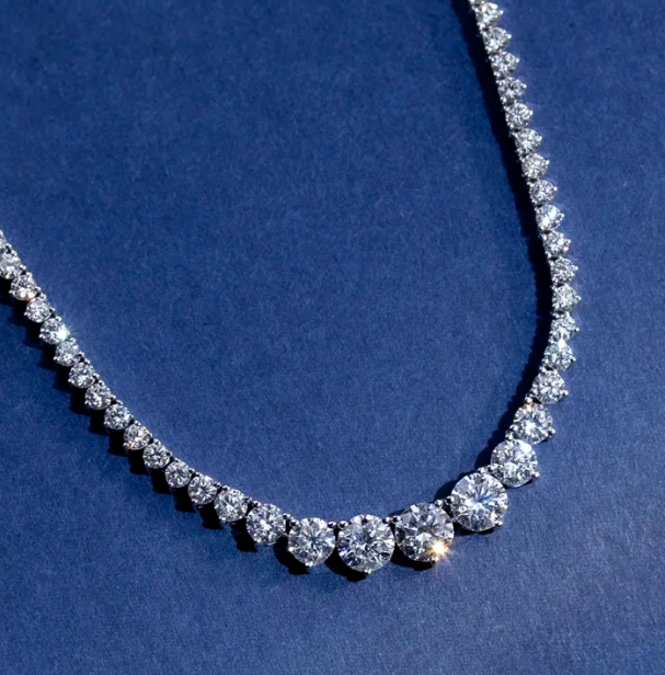 Lab Diamond 18K Tennis Necklace