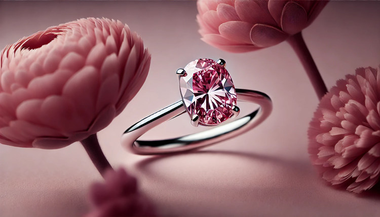 Pink Lab Diamond Ring