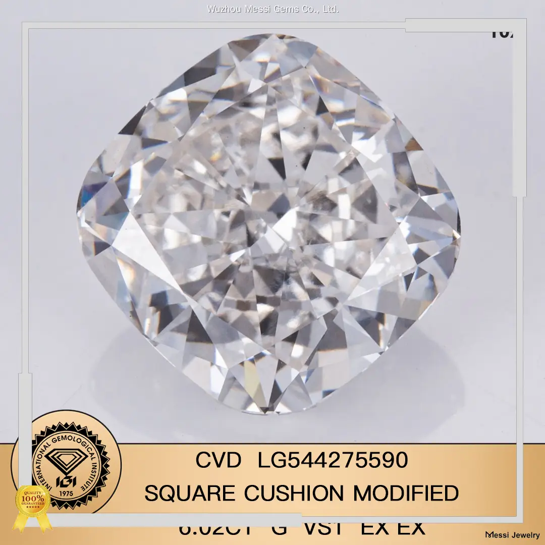 Lab Grown Cushion Cut Diamonds 0.3-10 ct with IGI Certificate 1
