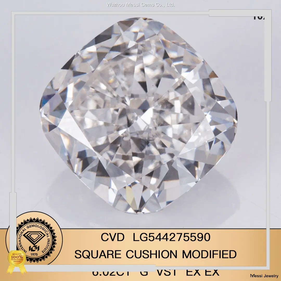 Lab Grown Cushion Cut Diamonds 0.3-10 ct with IGI Certificate 1