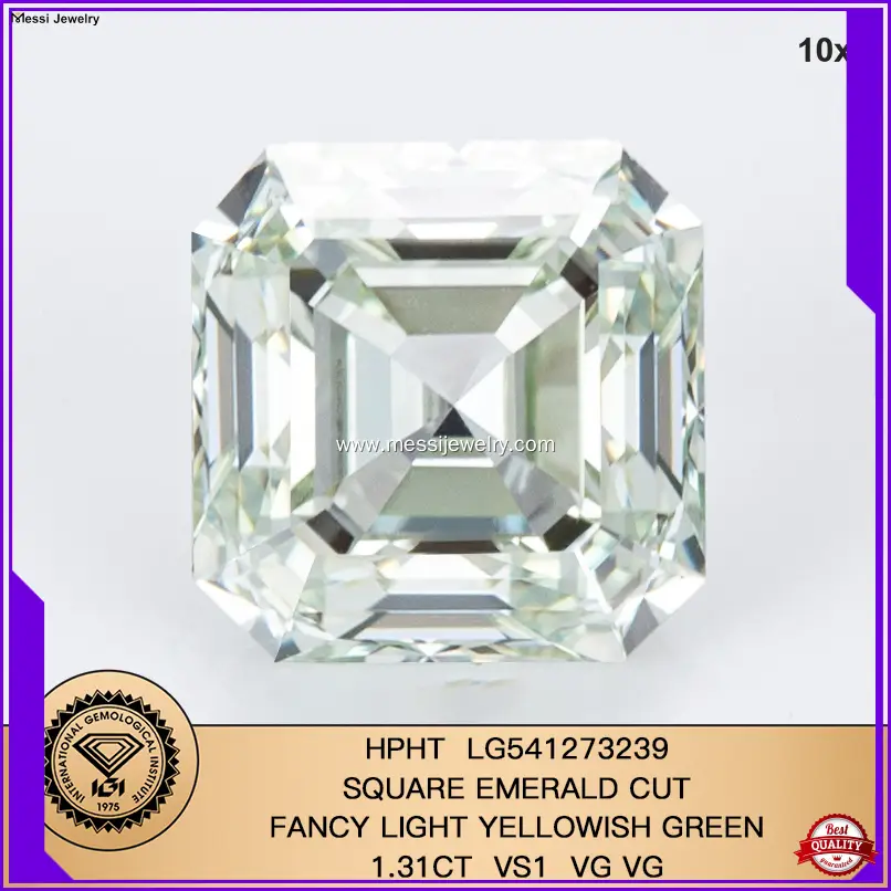 Lab-Grown Diamonds 0.3-10ct with IGI Certificate - Daily Update Diamond List available - Synthetic Green Diamond 1