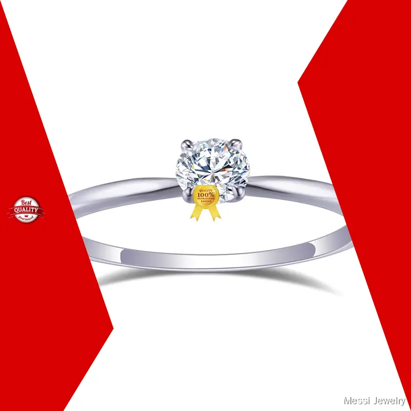 925 Silver Moissanite Engagement Ring - Messi Gems MS-513 1