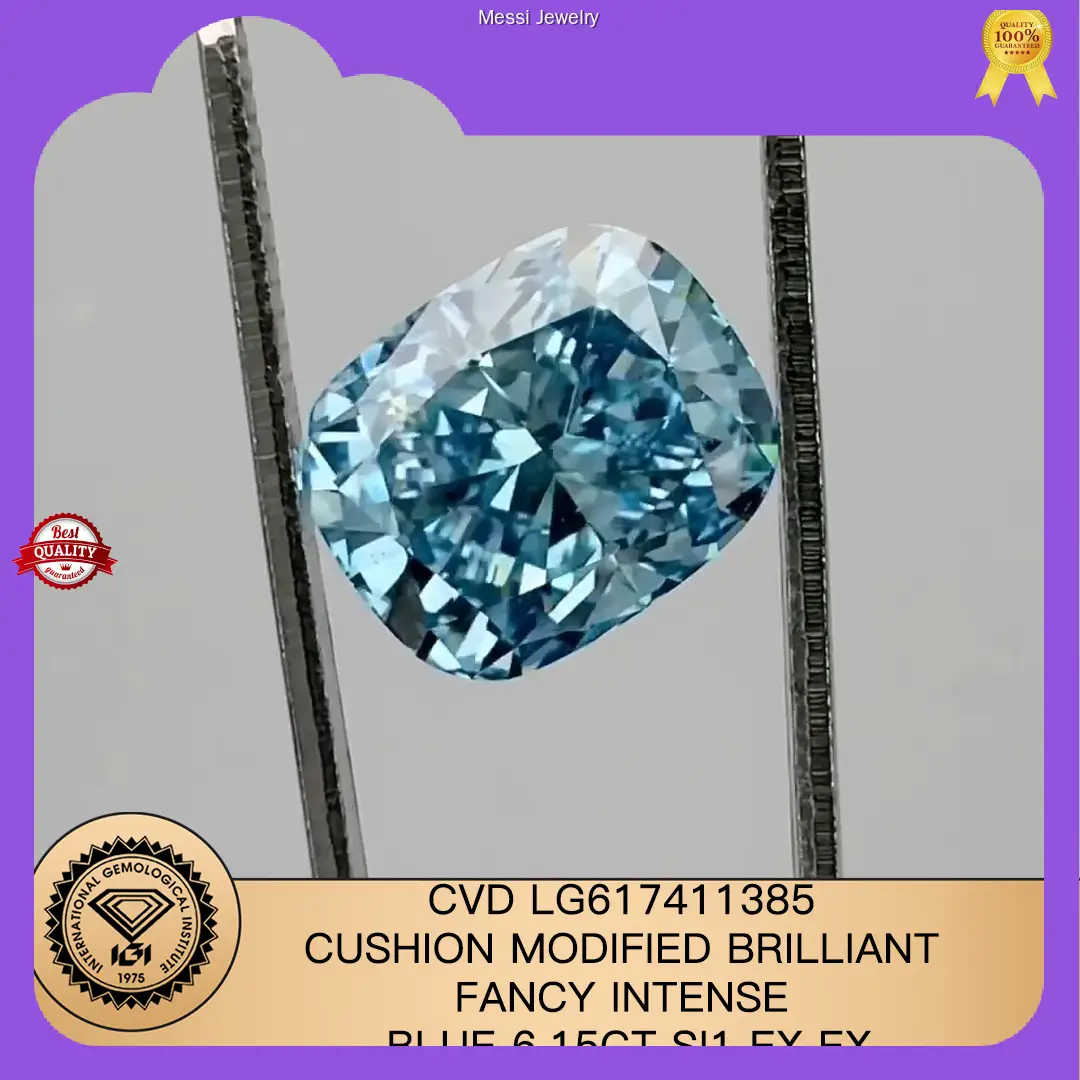 5ct Lab Diamond - Messi Jewelry Brilliant Blue SI1 CVD 1
