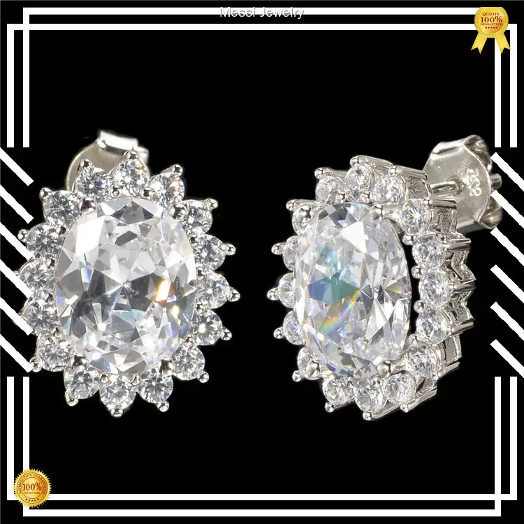 Messi Jewelry Classic Elegant Moissanite Earrings, 14k/18k Gold 1
