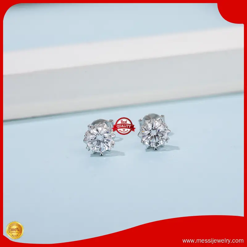 925 Sterling Silver Moissanite Earrings - Wholesale Fine Jewelry 1