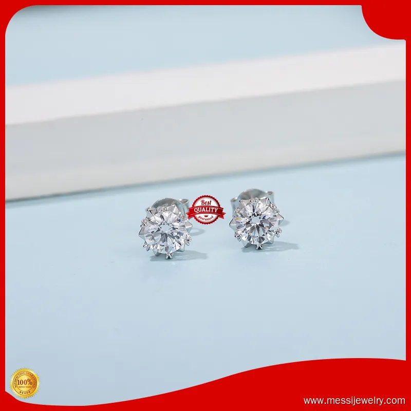 925 Sterling Silver Moissanite Earrings - Wholesale Fine Jewelry 1