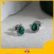 Lab Emerald Earring 18K Gold - Messi Jewelry 1