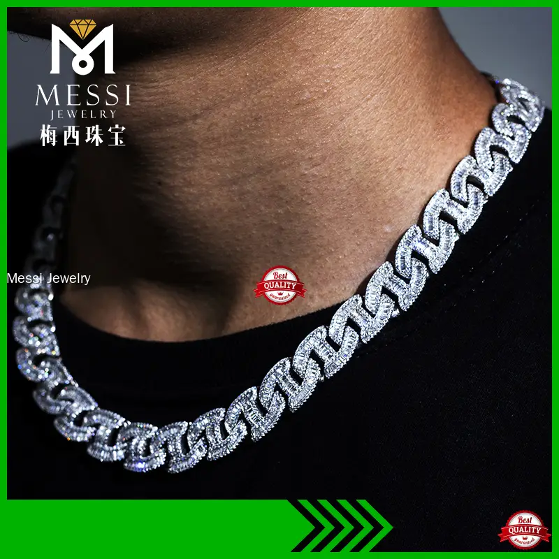 Custom 925 Sterling Silver Cuban Link Necklace by Messi Jewelry 1