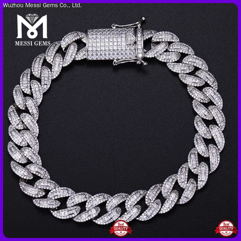 925 Silver Moissanite Cuban Chain Bracelet - Stable & Stylish 1
