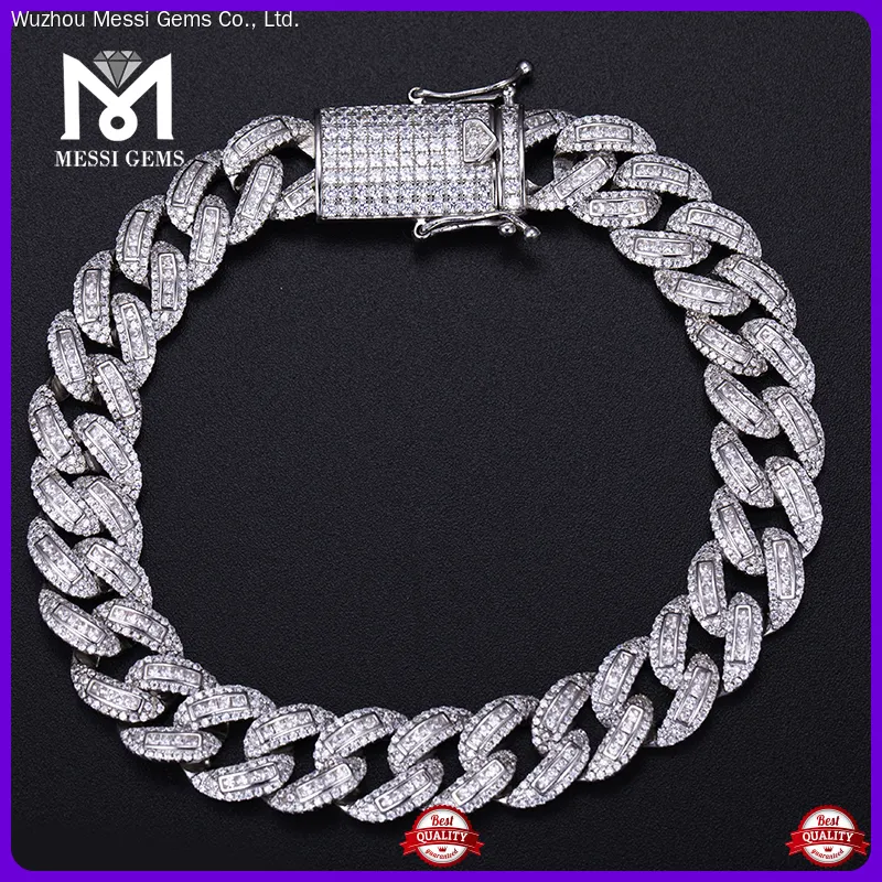 925 Silver Moissanite Cuban Chain Bracelet - Stable & Stylish 1
