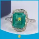 Lab Grown Diamond Emerald Halo Ring - Messi Jewelry 1