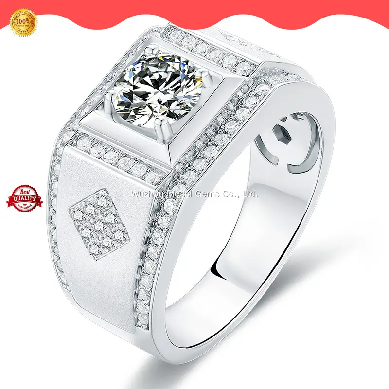 Moissanite Men's Ring with GRA Certificate Included 1