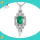 Messi Jewelry 18k Gold Emerald Necklace - Fashion Statement Moonstone Pendant 1