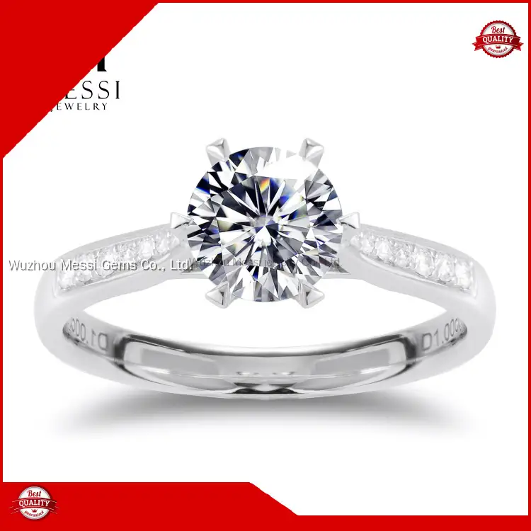 2021 Messi Gems MS-126 Elegant White Gold Engagement Ring 1