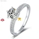 Moissanite Sterling Silver Wedding Rings with GRA Certificate 1