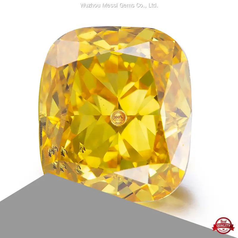 Customizable Messi Lab Grown Yellow Diamond - Cushion Cut 1