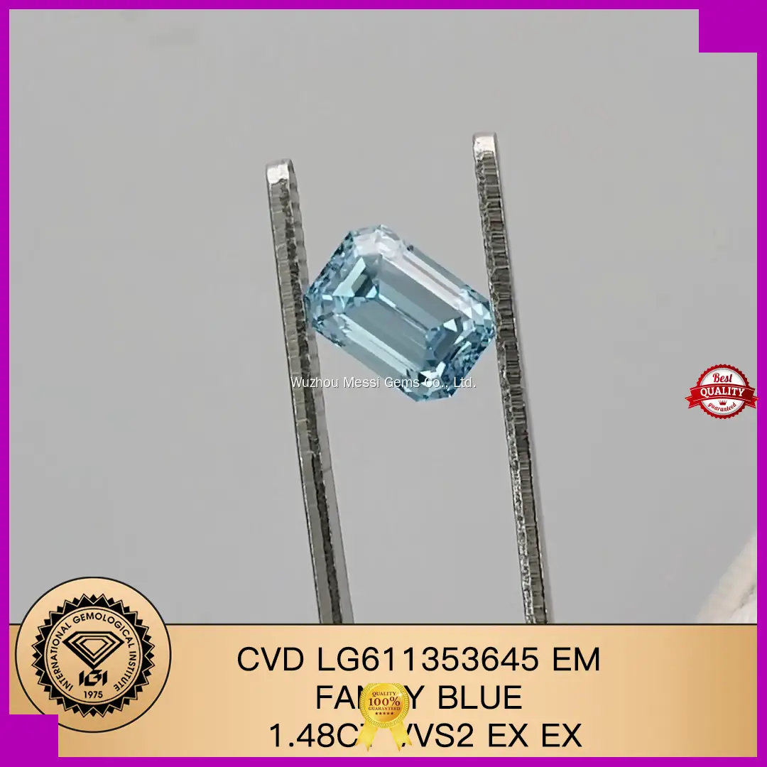 Custom Cut 1.48CT Emerald Lab Diamond - IGI Certified
 1
