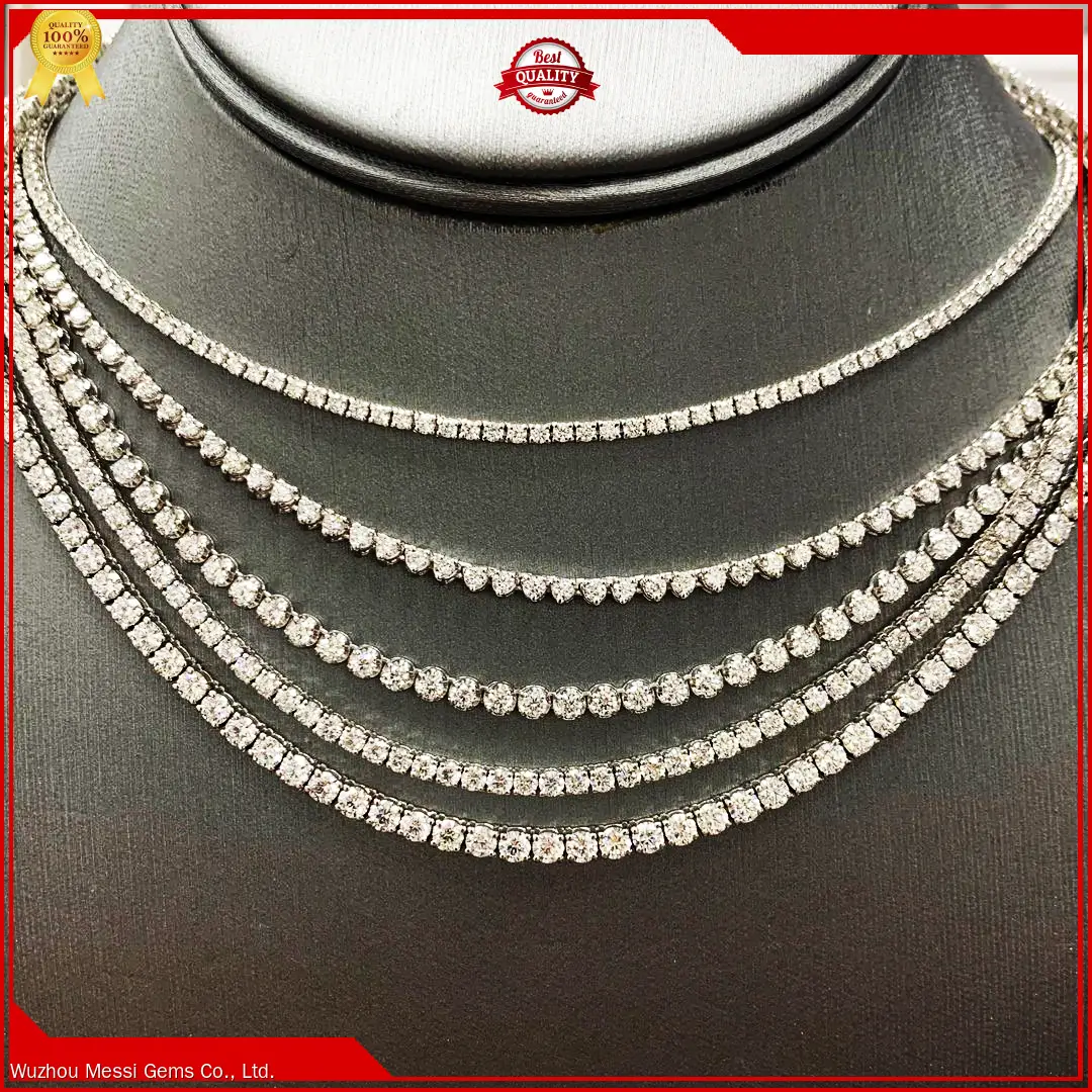 10K-18K Gold Tennis Chains Necklace - Iced Out Moissanite Diamonds 1