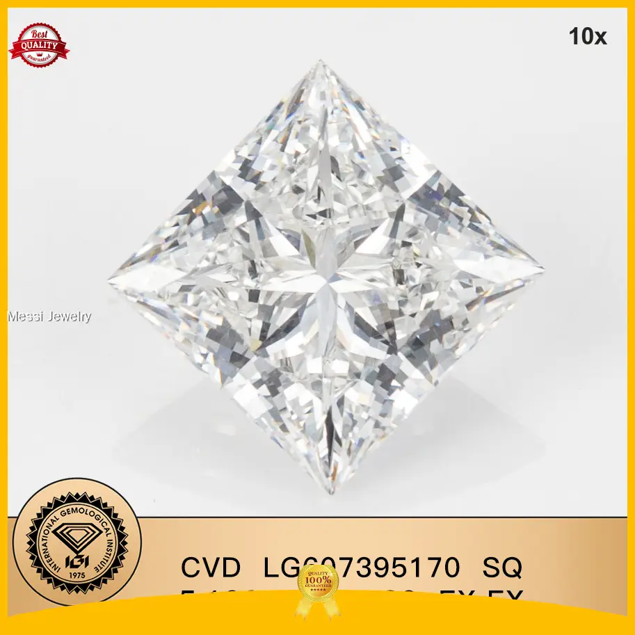 Lab Diamond Princess Cut 5.12CT D VVS2 CVD - Messi Jewelry 1