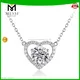Messi 18k White Gold Heart Shape Moissanite Necklace 1