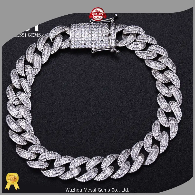 925 Sterling Silver Moissanite Cuban Chain Bracelet 1