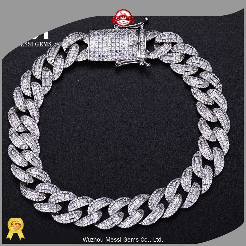 925 Sterling Silver Moissanite Cuban Chain Bracelet 1