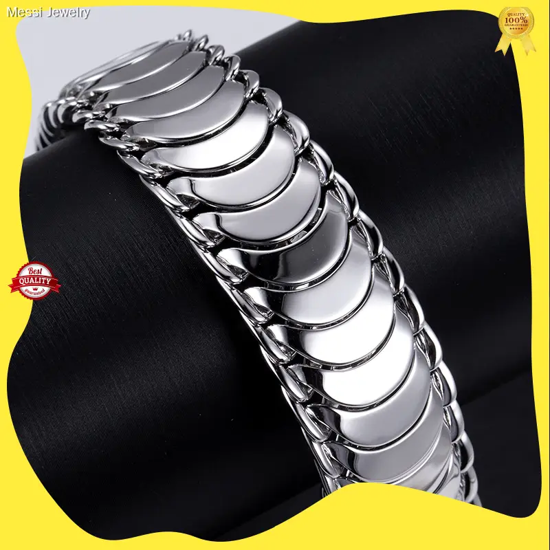 925 Sterling Silver Hiphop Bracelet, Messi Jewelry Co. Unisex/Women's Fashion, Ideal for Anniversary/Engagement/Gift/Wedding, Rhodium Plated, Claw Setting. 1