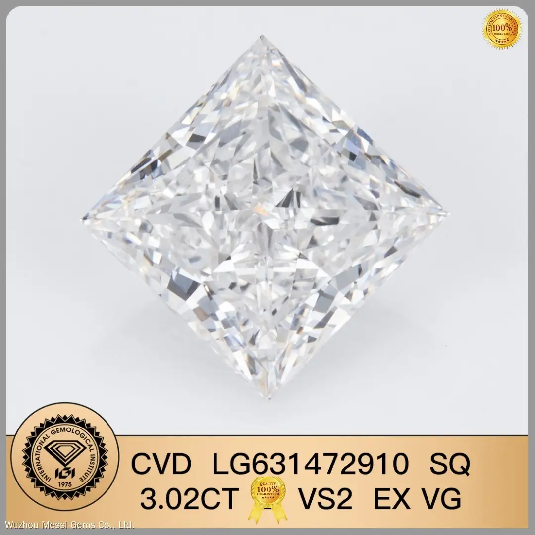 Messi Jewelry Lab Diamond - 4ct Emerald Cut CVD Diamond 1
