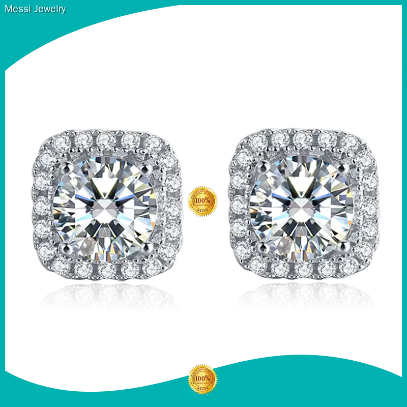 Moissanite Sterling Silver Earrings with GRA Certificate 1