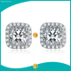 Moissanite Sterling Silver Earrings with GRA Certificate 1