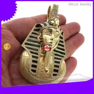 Custom 10K Gold Pharaoh Pendant with Lab Diamonds - Hip Hop Gold Pendants 1
