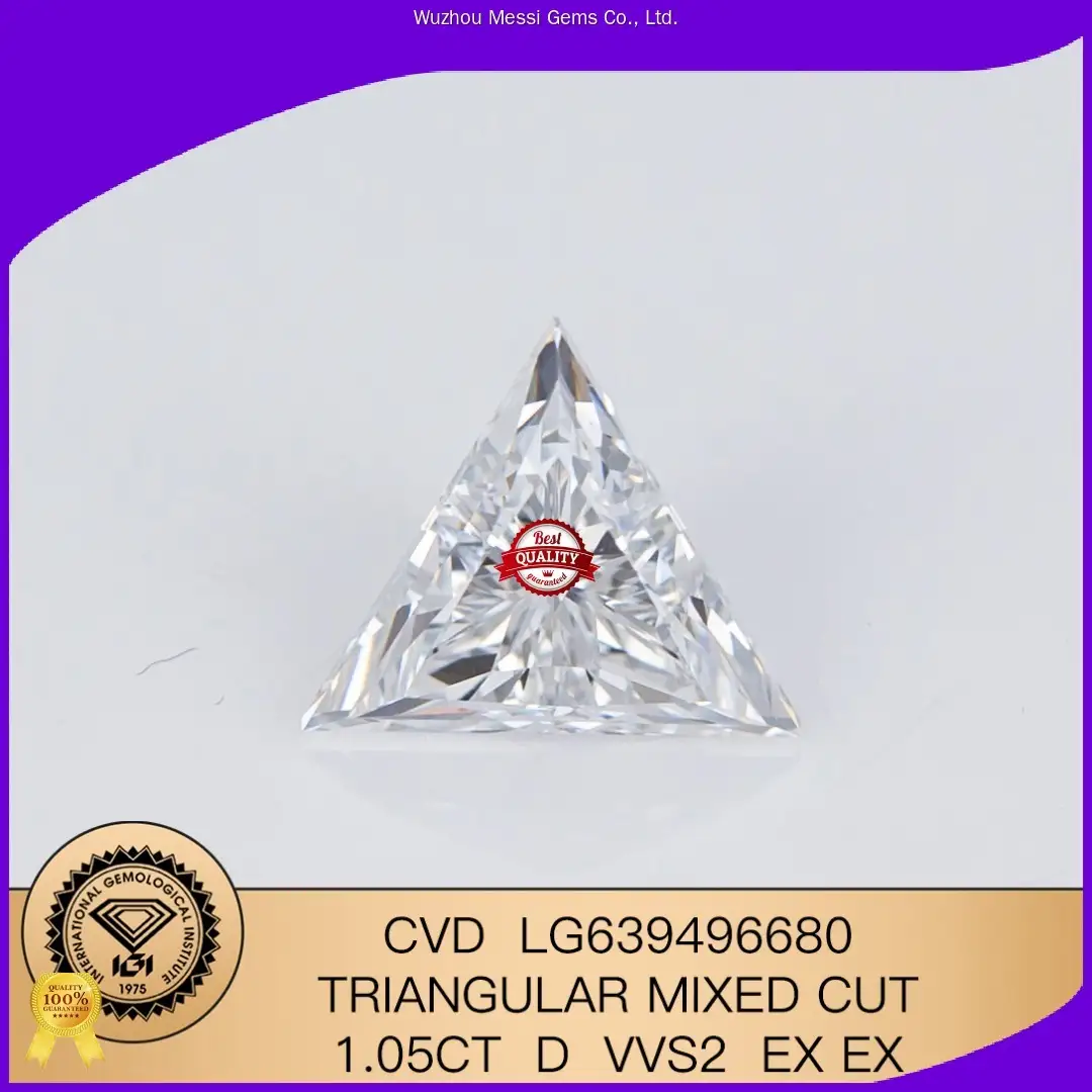 Lab Diamond Triangular Cut 1.05CT D VVS2 Ex Ex 1
