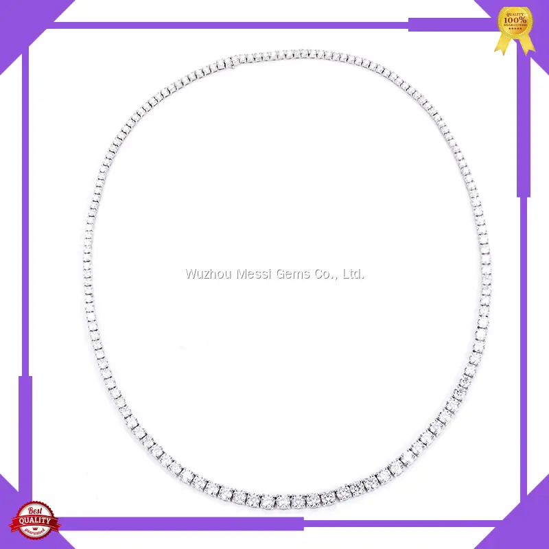 Customization Moissanite 14K White Gold Tennis Necklace 1