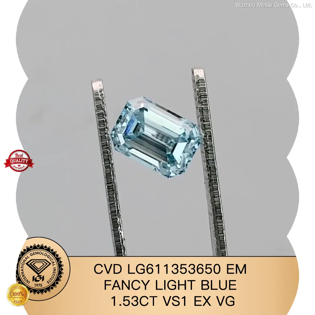 Emerald Lab Grown Diamond 1.53CT VS1 EX VG CVD - Messi Jewelry 1