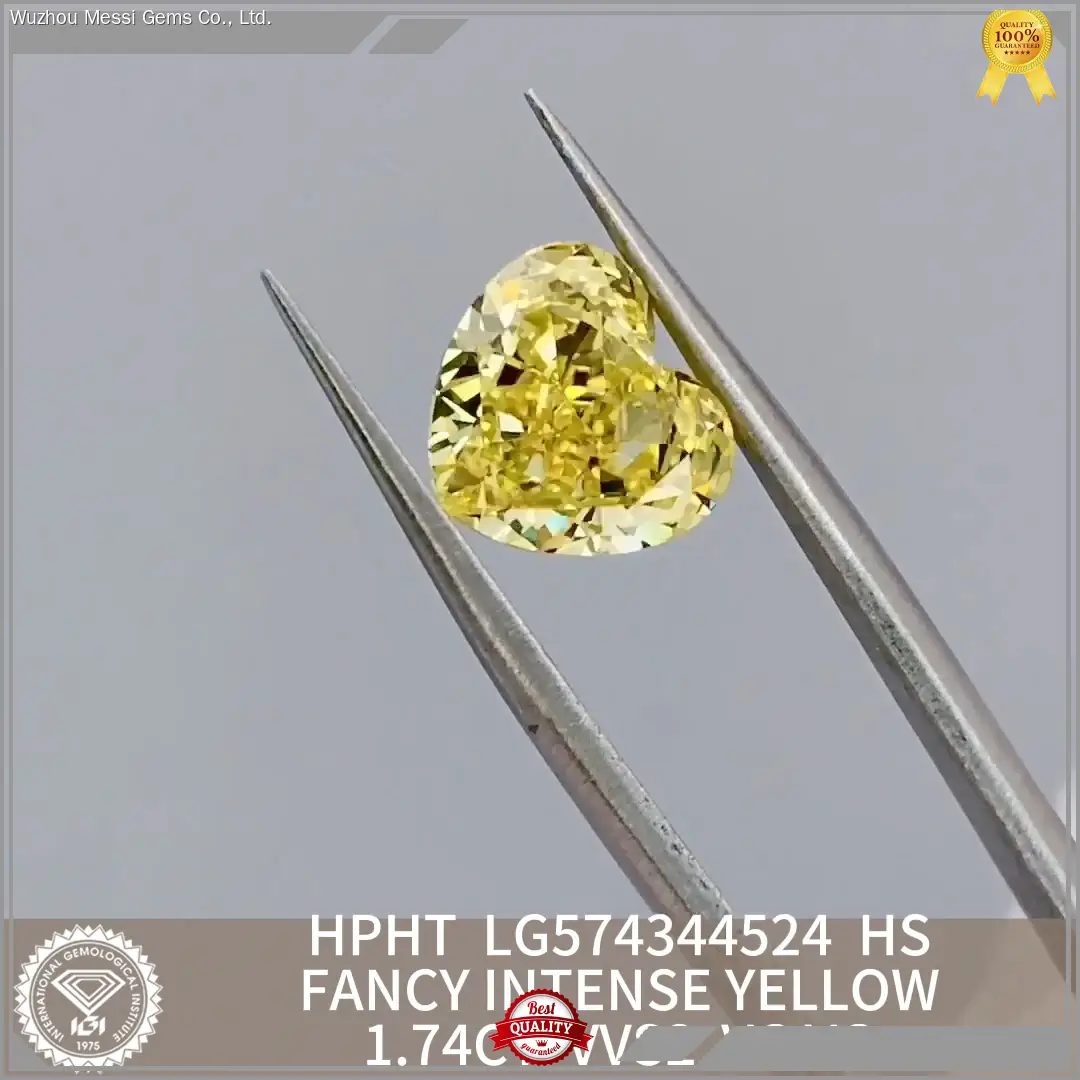 Lab Grown Diamond Heart Cut 1.74CT Fancy Intense Yellow 1