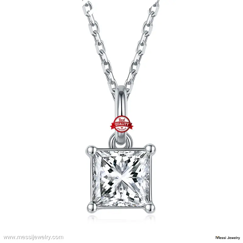 Moissanite Silver Pendant with GRA Certificate 1