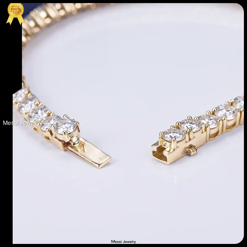 10K Rose & Yellow Gold 4mm Moissanite Bracelet - Elegant & Timeless 1